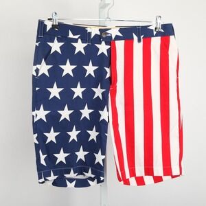 Loudmouth Shorts Mens 36 Red White Blue Old Glory Stars & Stripes USA Flag Golf